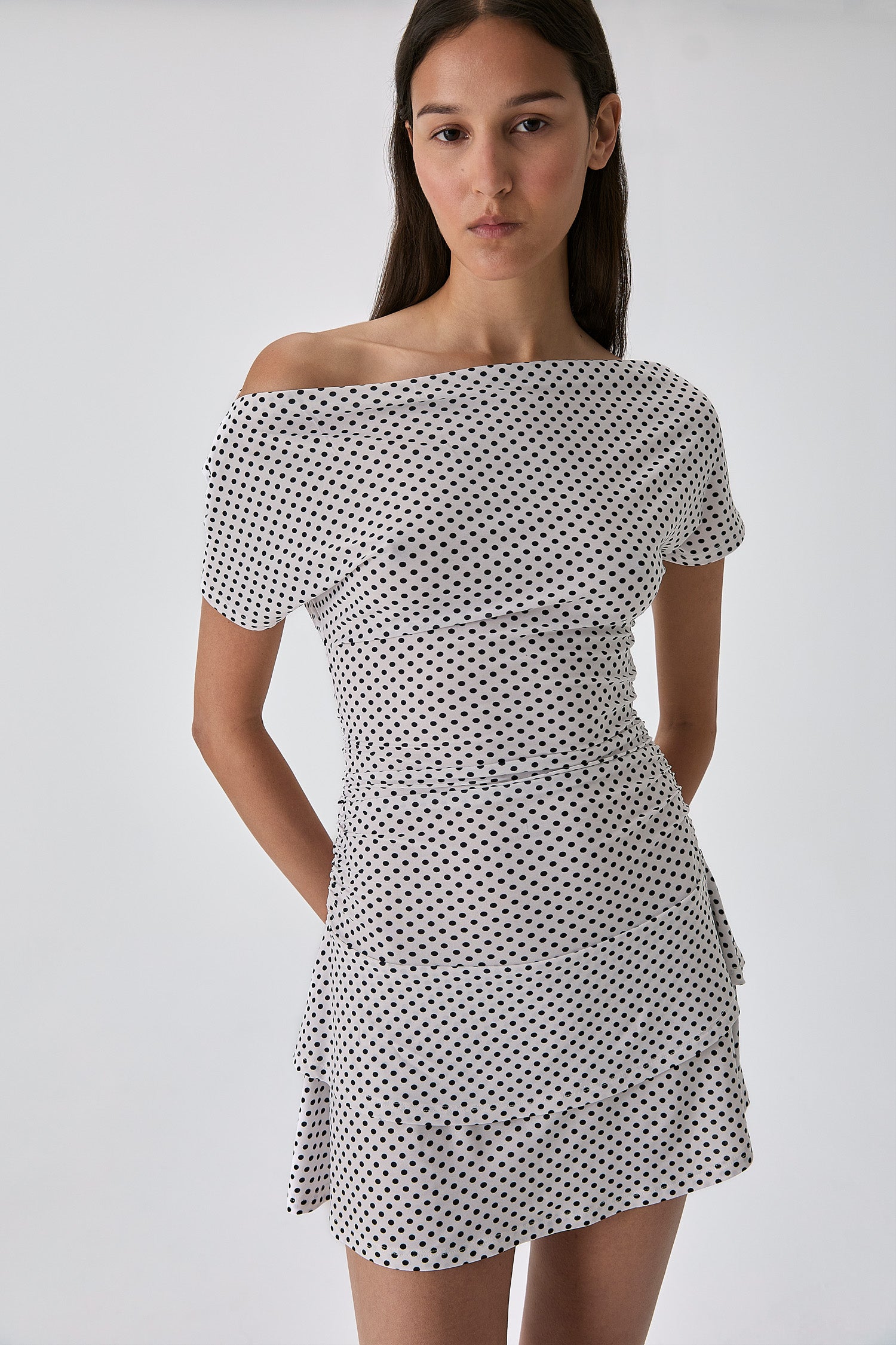 Querida Dress Polka Dot White