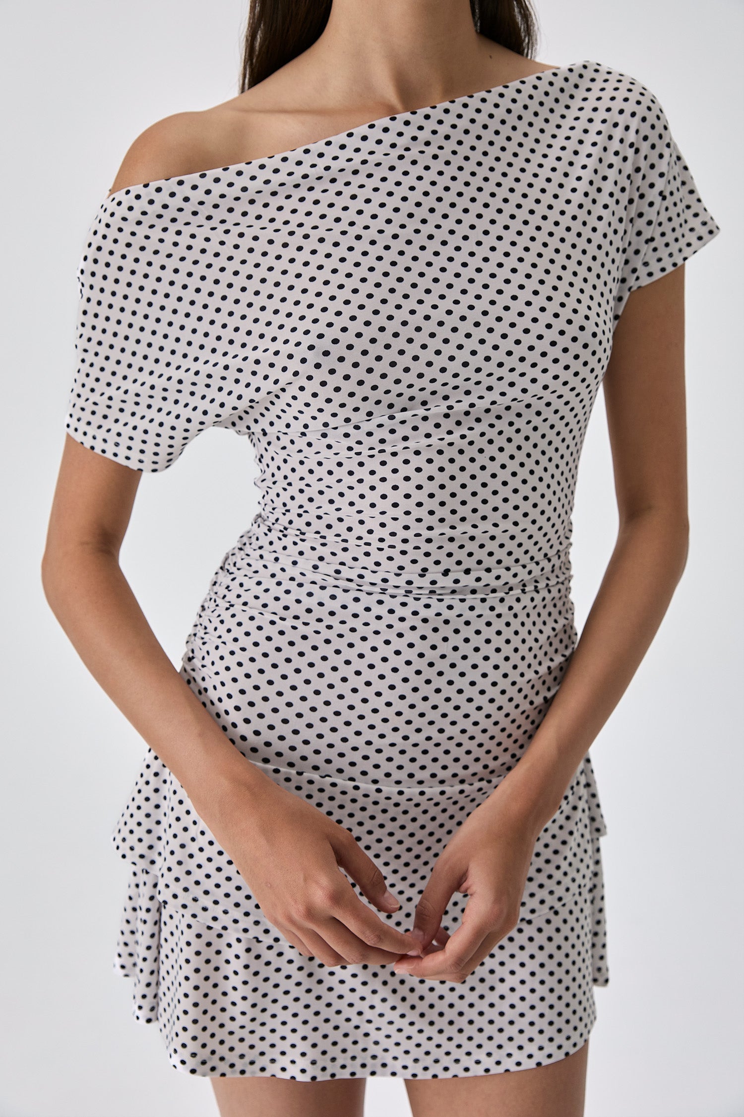Querida Dress Polka Dot White