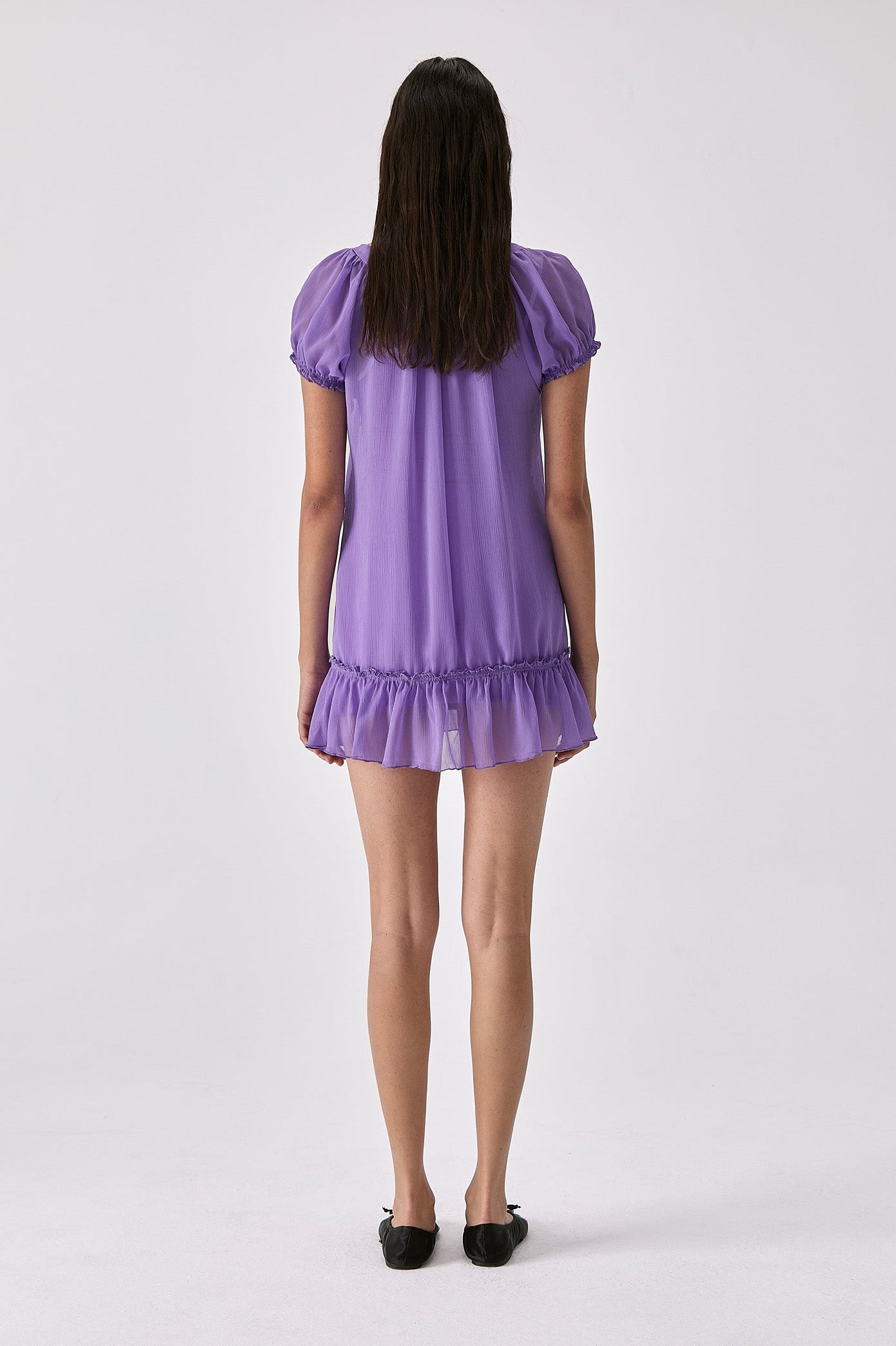 purple dress top VENUS Ruffle High-Low Dress | Purple